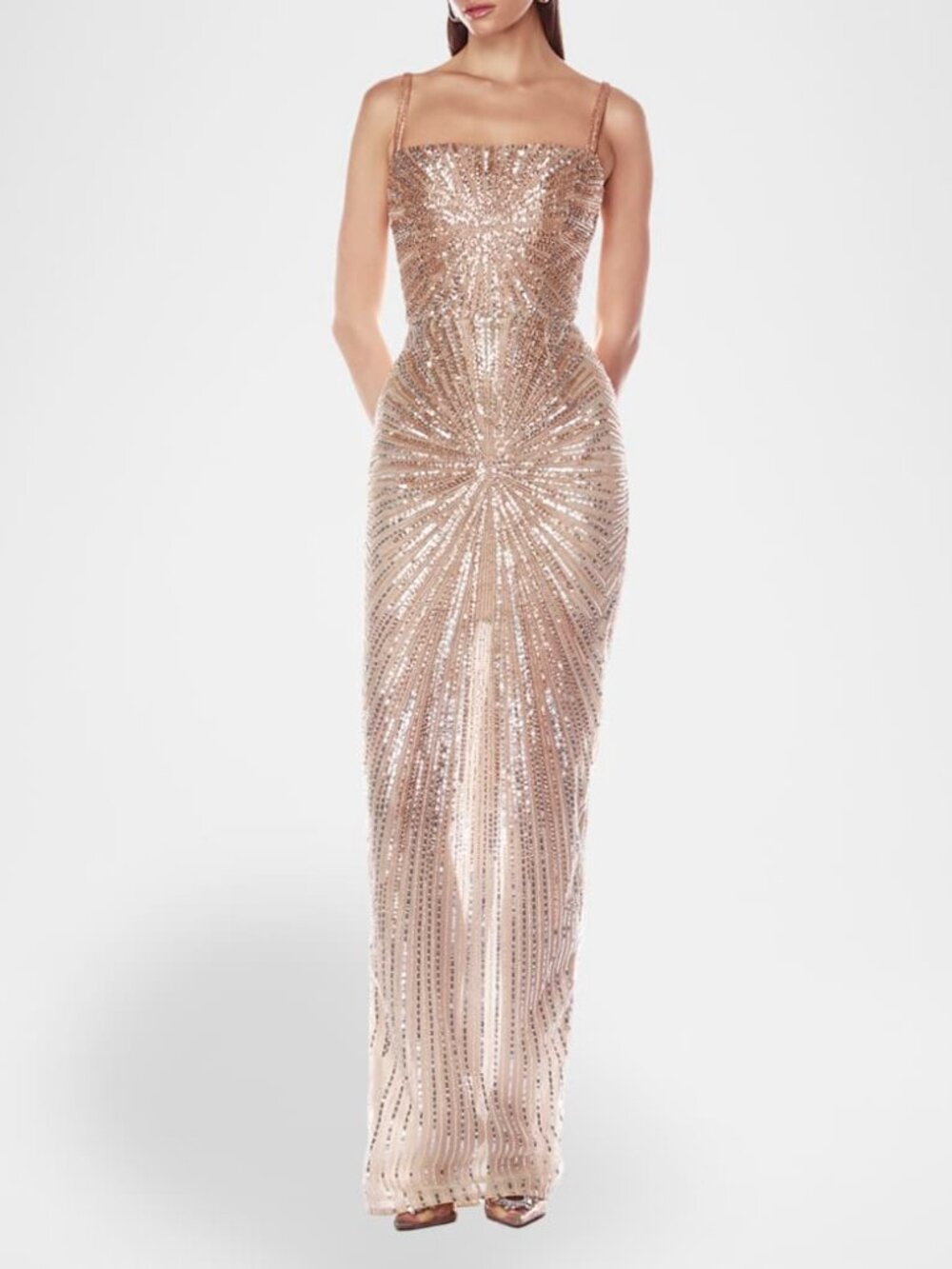 Bronx Banco Women's Dahlia Crystal-Embellished Strapless Maxi Dress - Gold